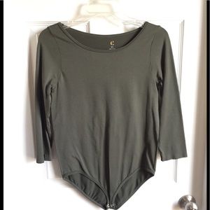 Olive Green Long Sleeve Leotard
